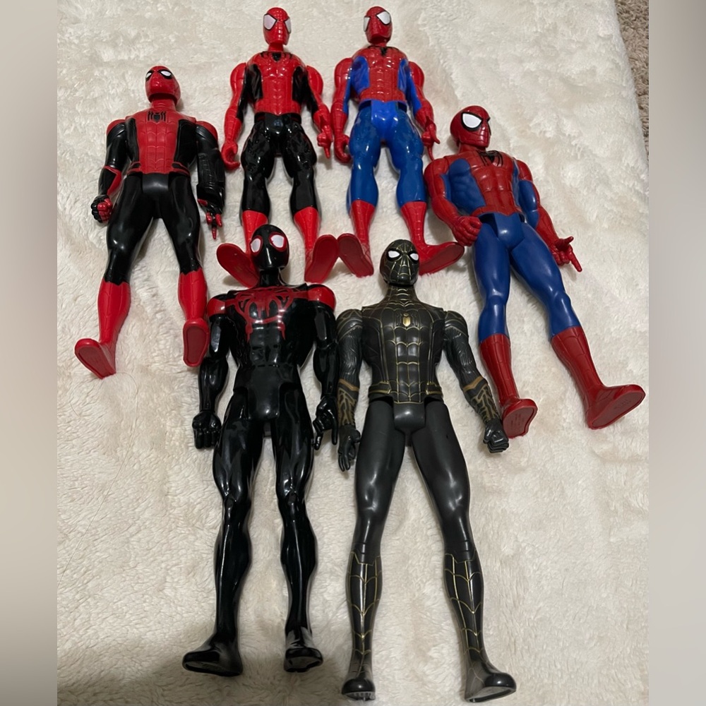Spider-Man Action Figure Set - Red, Blue, Black (12” each size)